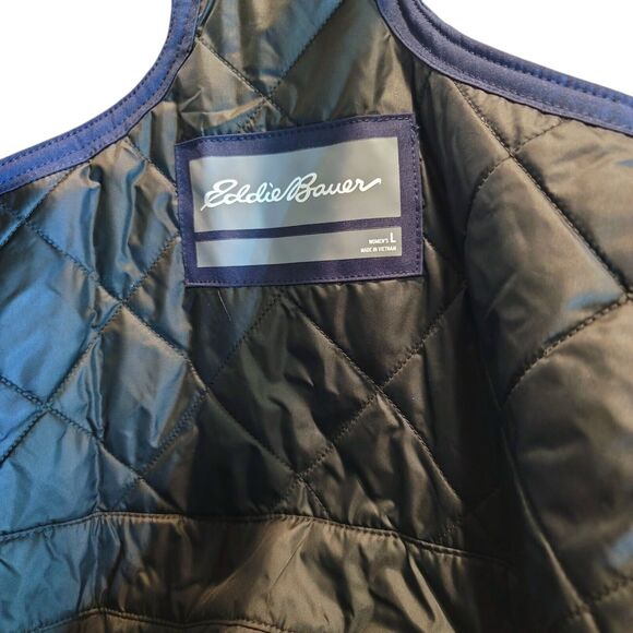 Eddie Bauer Ski Bibs Insulated Womens Large Navy Blue Waterproof Powder Search - Picture 15 of 15